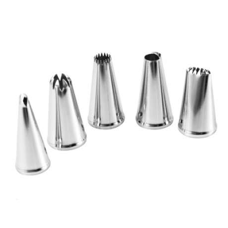 24pcs DIY Stainless Steel Buttercream Icing Piping Nozzles (SILVER WHITE)