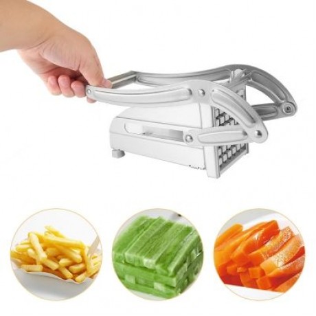 Hand-operated Stainless Steel Household Potato Strip-cutter (SILVER)