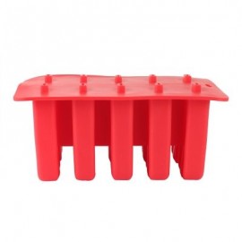Household DIY Silicone Ice Cream Cube Mould with 10 Case (RED)