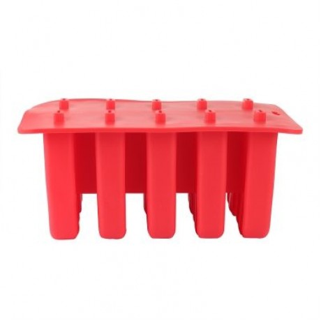Household DIY Silicone Ice Cream Cube Mould with 10 Case (RED)