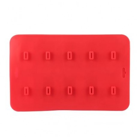 Household DIY Silicone Ice Cream Cube Mould with 10 Case (RED)
