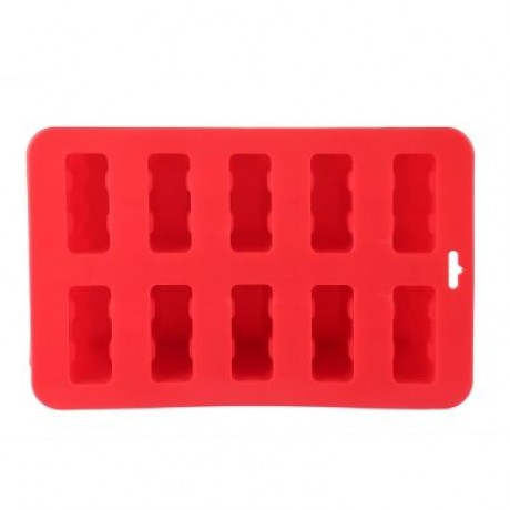 Household DIY Silicone Ice Cream Cube Mould with 10 Case (RED)