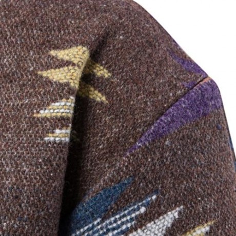 LAPEL ONE BUTTON CASUAL TWEED BLAZER (COFFEE)