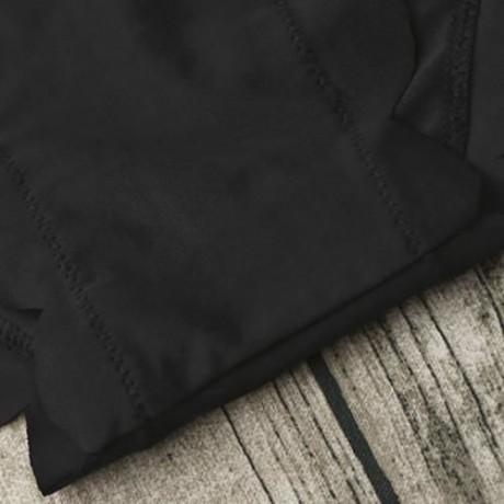 HIGH WAISTED HALTER SCALLOPED BIKINI SET (BLACK)