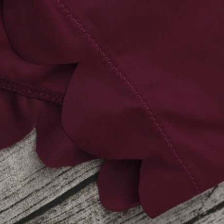 HIGH WAISTED HALTER SCALLOPED BIKINI SET (BLACK)