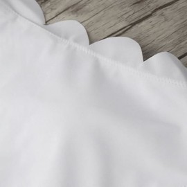 HIGH WAISTED HALTER SCALLOPED BIKINI SET (WHITE)