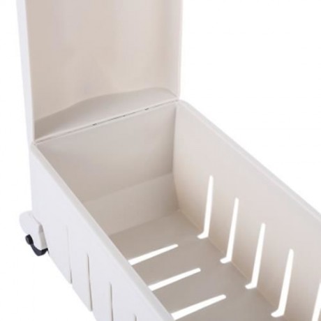 GAP STORAGE SLIM SLIDE OUT TOWER RACK SHELF WITH WHEELS 3-TIER (GREY WHITE)