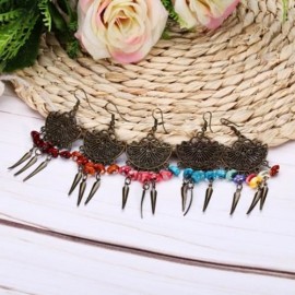 TRENDY BOHEMIAN FRINGED BEADS WOMEN DROP EARRINGS (BRIGHT ORANGE)