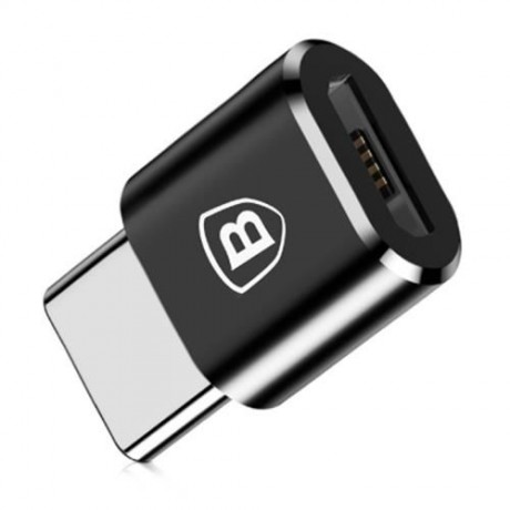 BASEUS MINI OTG MALE TYPE-C TO FEMALE MICRO USB CONVERTER (BLACK)