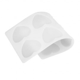 HEAT-RESISTANT HEART-SHAPED SILICONE CAKE MOLD (WHITE)