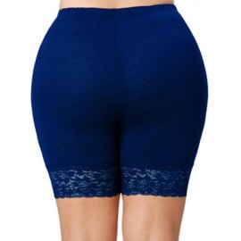 PLUS SIZE LACE INSERT SHORT LEGGINGS (BLUE)