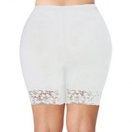 PLUS SIZE LACE INSERT SHORT LEGGINGS (WHITE)