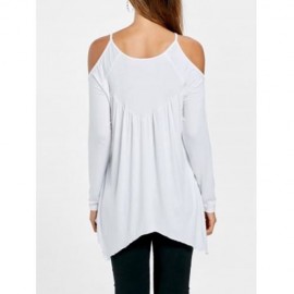 COLD SHOULDER HANDKERCHIEF TOP (WHITE)