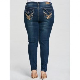 PLUS SIZE RIPPED PENCIL JEANS (DENIM BLUE)