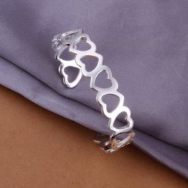STYLISH CHIC WOMEN'S OPENWORK HEART ROUND BRACELET (SILVER)