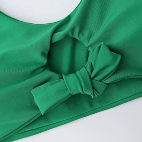 PINEAPPLE PRINT HIGH WAIST BRALETTE BIKINI SET (GREEN)