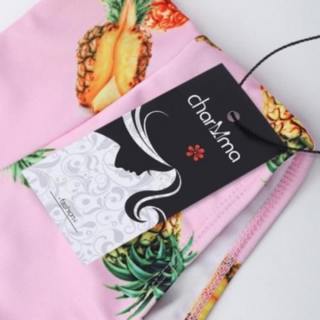 PINEAPPLE PRINT HIGH WAIST BRALETTE BIKINI SET (GREEN)