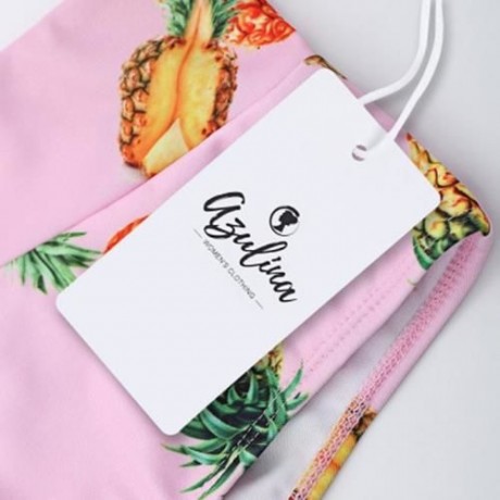 PINEAPPLE PRINT HIGH WAIST BRALETTE BIKINI SET (GREEN)