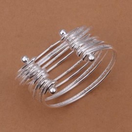 SWEET CUTE WOMEN'S SILVER PLATED LAYERED BRACELET (SILVER)