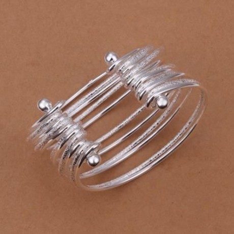 SWEET CUTE WOMEN'S SILVER PLATED LAYERED BRACELET (SILVER)