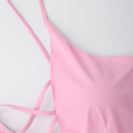 CRISS CROSS ONE PIECE SWIMSUIT (BLACK)