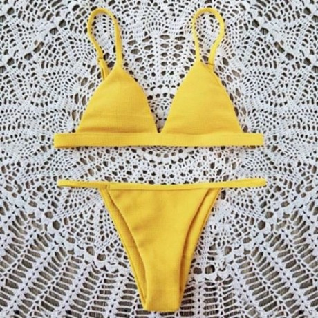 SPAGHETTI STRAP HIGH CUT BIKINI SET (BLACKISH GREEN)