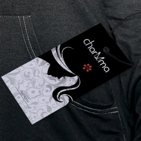 PLUS SIZE KANGAROO POCKET LONG SLEEVE OMBRE T-SHIRT (BLACK AND GREY)