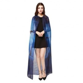 CHIFFON HALLOWEEN WITCH ELEMENT FESTIVAL HOODED CAPE (BLUE)