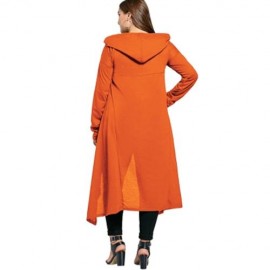 PLUS SIZE FUNNEL COLLAR MAXI ASYMMETRIC HOODIE (ORANGE)