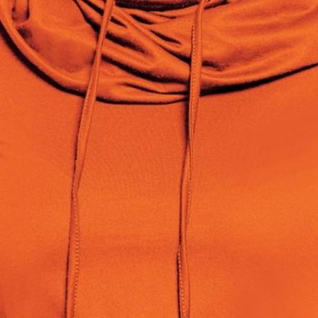 PLUS SIZE FUNNEL COLLAR MAXI ASYMMETRIC HOODIE (ORANGE)
