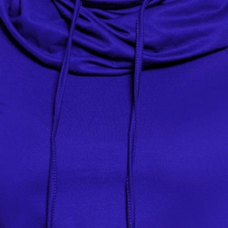 PLUS SIZE FUNNEL COLLAR MAXI ASYMMETRIC HOODIE (BLUE)