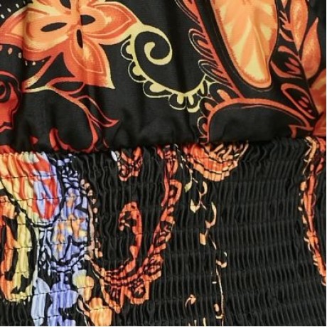 Plus Size Plunge V Neck Paisley Maxi Bohemian Dress (BLACK)