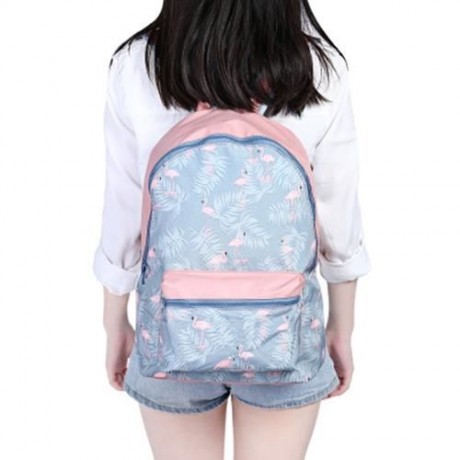 GUAPABIEN PREPPY STYLE PRINT TRAVEL BACKPACK GIRLS SCHOOL BAG (AZURE)