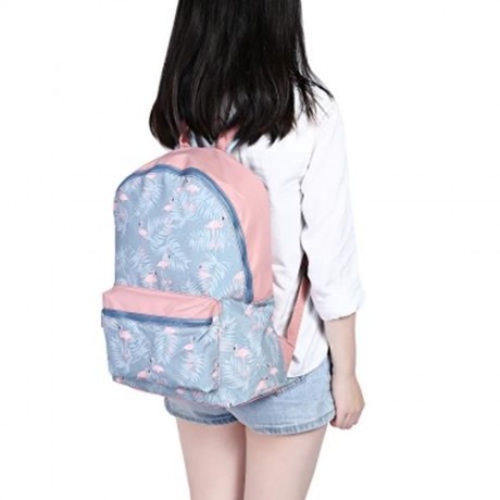 GUAPABIEN PREPPY STYLE PRINT TRAVEL BACKPACK GIRLS SCHOOL BAG (AZURE)