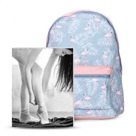 GUAPABIEN PREPPY STYLE PRINT TRAVEL BACKPACK GIRLS SCHOOL BAG (AZURE)
