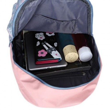 GUAPABIEN PREPPY STYLE PRINT TRAVEL BACKPACK GIRLS SCHOOL BAG (AZURE)