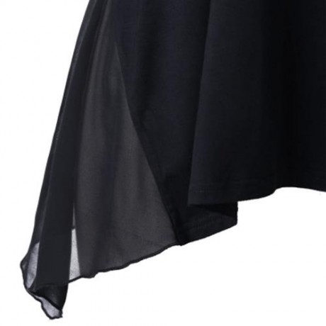 PLUS SIZE SKULL COLD SHOULDER TOP (BLACK)