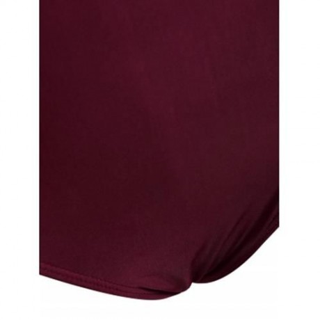 PLUS SIZE HIGH WAISTED HALTER BRALETTE BIKINI (WINE RED)