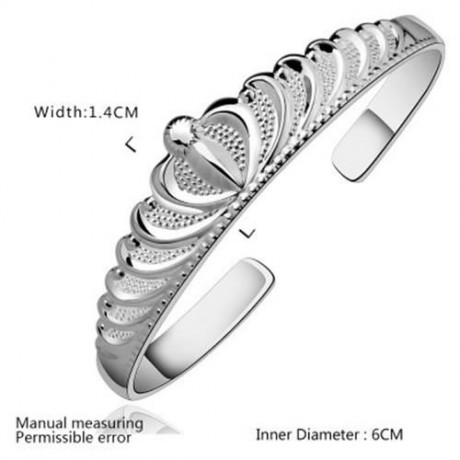 CHIC CARVED SILVER COLOR BRACELET FOR WOMEN (SILVER)