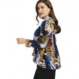 PLUS SIZE FUNNY PATTERN BUTTON BLOUSE (MULTICOLOR)