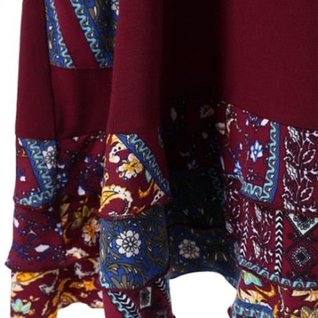 PLUS SIZE RAGLAN SLEEVE LAYERED TOP WITH POCKETS (DEEP RED)
