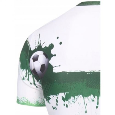 3D STRIPES PRINT ROUND COLLAR T-SHIRT FOR MEN (COLORMIX)