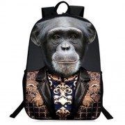 3D ANIMAL PATTERN POLYESTER BACKPACK (GRAY)