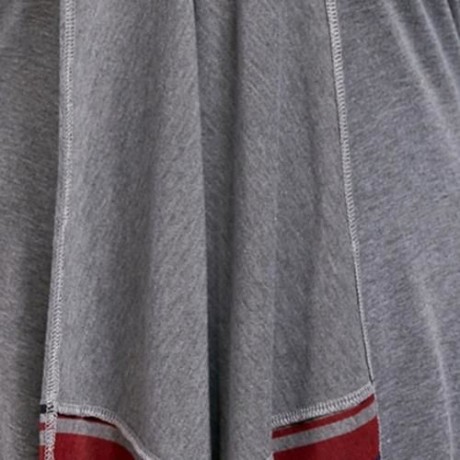 BOWKNOT STRIPED ASYMMETRICAL PLUS SIZE TEE (GRAY)