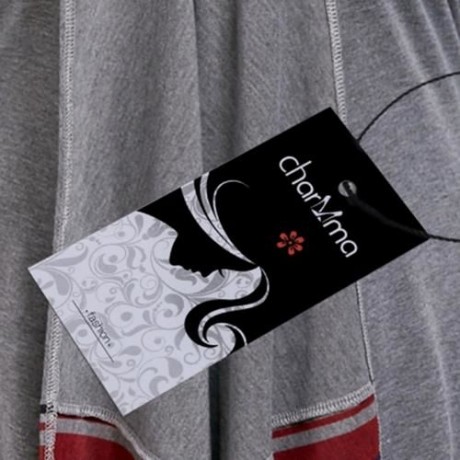 BOWKNOT STRIPED ASYMMETRICAL PLUS SIZE TEE (GRAY)
