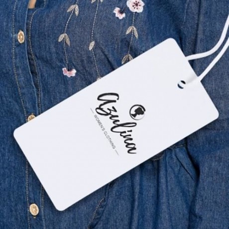 PLUS SIZE FLORAL EMBROIDERED LONGLINE DENIM SHIRT (BLUE)