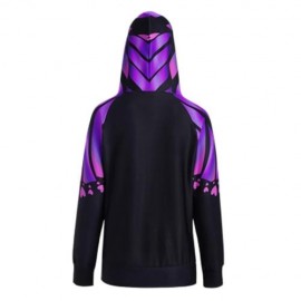 RAGLAN SLEEVE BUTTERFLY PRINT KANGAROO HOODIE (PURPLE)