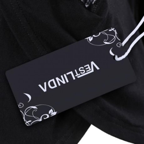 LONG SLEEVE LACE BACK COLD SHOULDER T-SHIRT (BLACK)