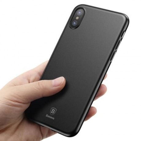 BASEUS WING CASE ULTRA SLIM PP BACK COVER FOR IPHONE X (FULL BLACK)