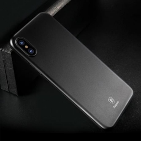 BASEUS WING CASE ULTRA SLIM PP BACK COVER FOR IPHONE X (FULL BLACK)